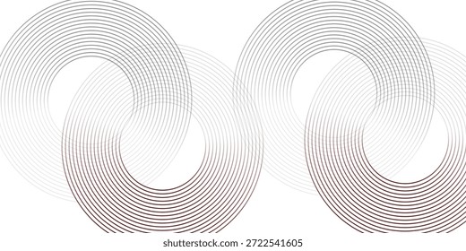 Abstractas Vector de línea circular gris y rojo sobre fondo oscuro. Diseño creativo moderno de textura de líneas circulares superpuestas simples. Traje para el cartel, cubierta, Anuncio, volante, folleto, presentación, Sitio web
