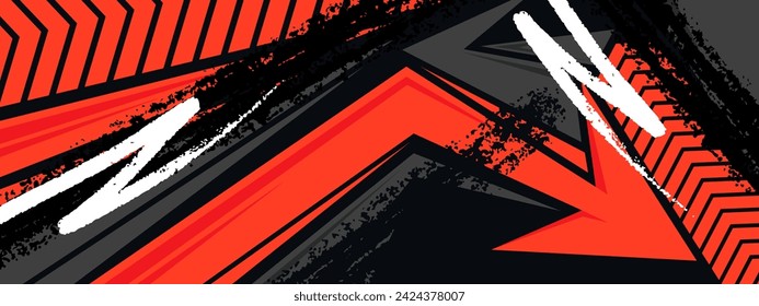 Diseño abstracto geométrico en gris y rojo en estilo deportivo. diseño de banner vectorial