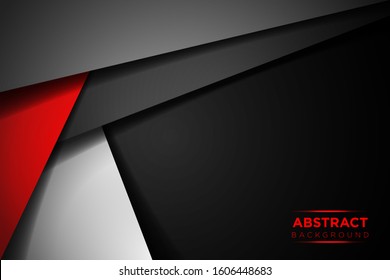 Abstract grey red white overlap with text on dark blank space design modern luxury futuristic background vector illustration.