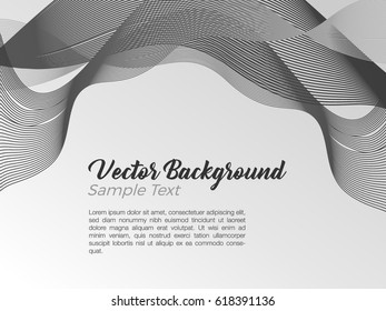 Abstract grey ribbon with blend and silver background