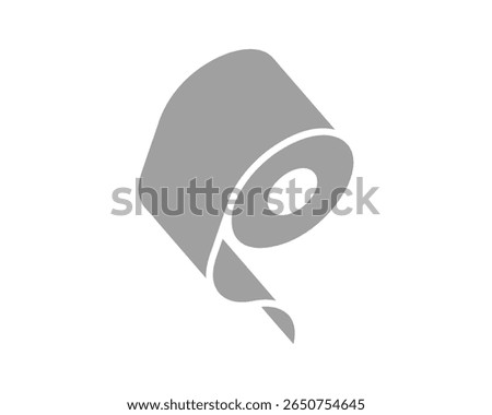 Abstract grey roll icon, signifying continuous process, unending supply, or resource depletion.