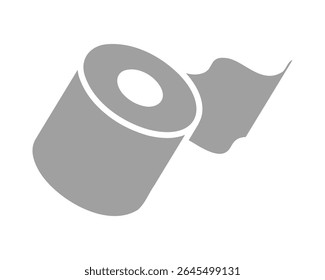 Abstract grey roll icon, symbolizing new beginnings, continuous flow, or unwrapping potential.  Perfect for presentations, websites, or app design needing a clean, minimalist graphic.