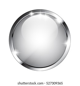 Abstract grey round background in a silver frame, with space for your text. Vector illustration,  on transparent background