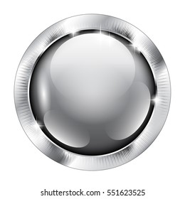 Abstract grey round background in a silver frame, with space for your text. Vector illustration.