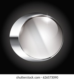 Abstract grey round background with a silver frame, with space for your text. Vector illustration.