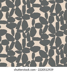 Formas grises abstractas en el fondo beige, patrón impecable.