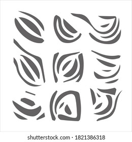 Abstract Grey Silhouette Liquid Drops