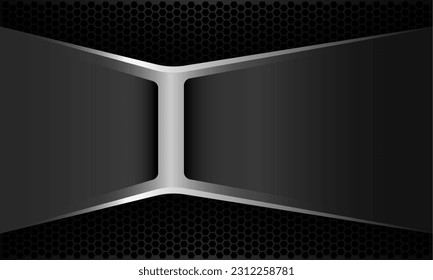 Abstract grey silver black cyber metal geometric futuristic technology style creative background vector illustration.