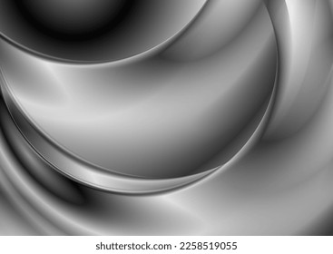 Abstrakter grauer Rauch Wellen eleganter Hintergrund. Monochrome glatte Vektordesign