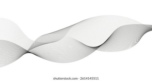 Abstract grey smooth element swoosh speed wave modern stream background. Abstract wave line for banner, wallpaper background with wave design. Abstract business wave curve lines background.	