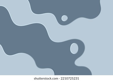 Resumen de las olas suaves grises y baja el fondo. Formas líquidas onduladas plásticas ilustradas en el estilo de arte acuático