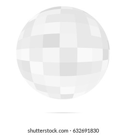 Abstract grey squares. Vector graphic background. Grey mosaic sphere