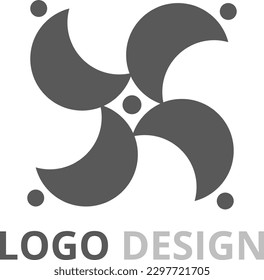 Abstract grey star logo design