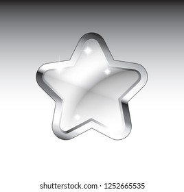 Abstract grey star shaped winter themed background with a silver frame and space for your text. Vector illustration.
