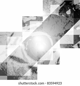 Abstract grey tech card with lighting effect. Vector