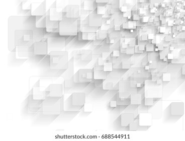 Abstract grey tech geometric squares texture background. Vector template design