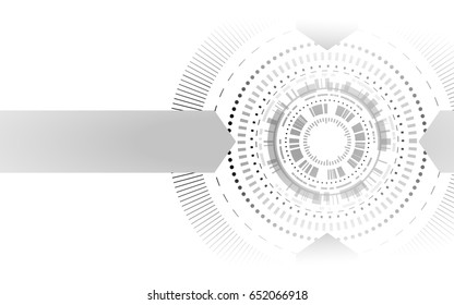 abstract grey technology circles on white color background
