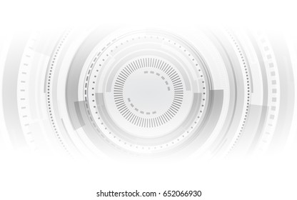 abstract grey technology circles on white color background
