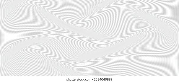 abstract grey thin line wavy pattern can be used background.