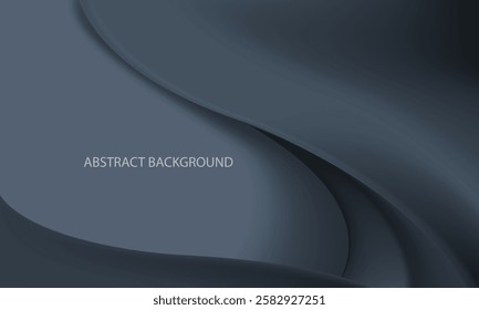 Abstract grey tone curve wave shadow luxury with blank space design background vector illustration.