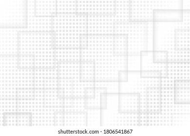 Abstract grey transparent square background. Technology futuristic concept. You can use for cover, poster, banner web, flyer, Landing page, Print ad. Vector illustration