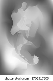 Abstract grey watercolor background, painted vector illustration like sea waves. Watercolor gradient pattern with thin wavy border lines, vector painting. Abstract colorful oil paints.