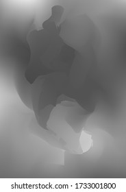 Abstract grey watercolor background, painted vector illustration like sea waves. Watercolor gradient pattern with thin wavy border lines, vector painting. Abstract colorful oil paints.