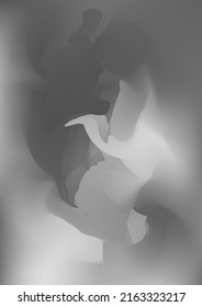 Fondo de color gris abstracto, ilustración vectorial pintada como olas de mar. Patrón de gradiente de color de agua con líneas de borde onduladas delgadas, pintura vectorial. Resumen de pinturas de aceite coloridas.