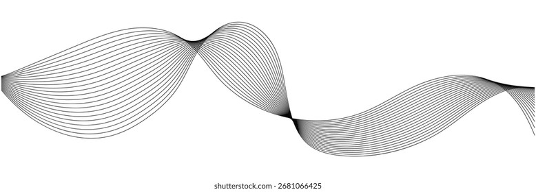 abstract grey wave background vector illustration . Abstract wavy stripes on white background isolated. Creative line art. Vector illustration. 