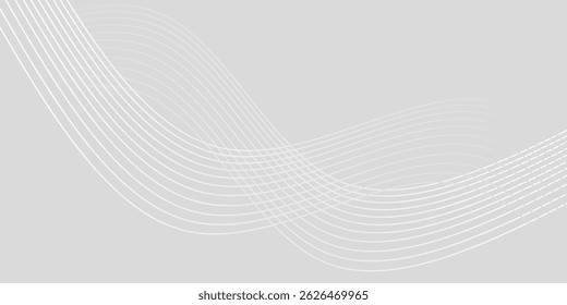 Abstract grey wave business background modern business design. Futuristic tech line. gray curve flow
