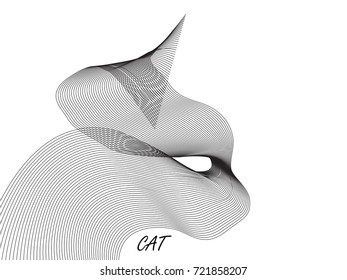 Abstract grey wave CAT isolated on white background