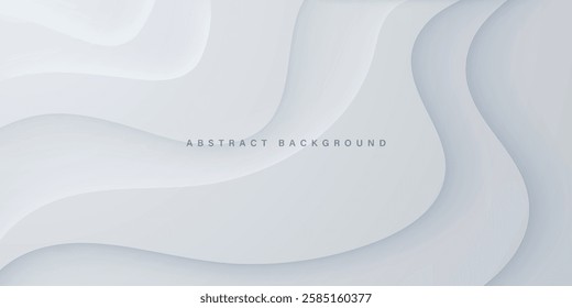 Abstract grey wave decoration background. 3D smooth color design concept.