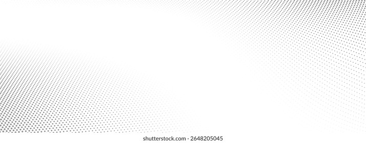 Fundo abstrato de linha pontilhada de onda cinza. Textura da faixa cinza dinâmica. Papel de parede de linhas deformadas e curvas para modelo de design técnico, apresentação, brochura, folheto, livreto. Tela de fundo do vetor