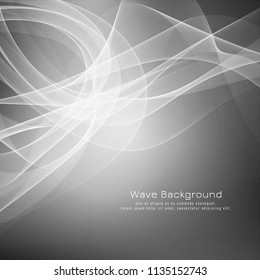 Abstract grey wave elegant background design