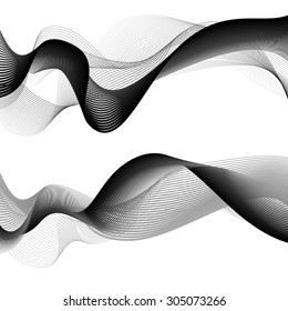 Abstract grey wave isolated on white background. Vector illustration for modern business design. Futuristic wallpaper. Cool element for presentation, 