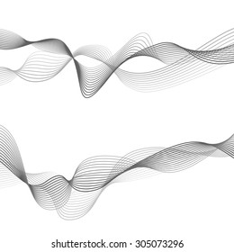 Abstract grey wave isolated on white background. Vector illustration for modern business design. Futuristic wallpaper. Cool element for presentation, 