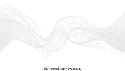 Abstract grey wave isolated on white background. Vector illustration for modern business design. Futuristic wallpaper. Cool element for presentation