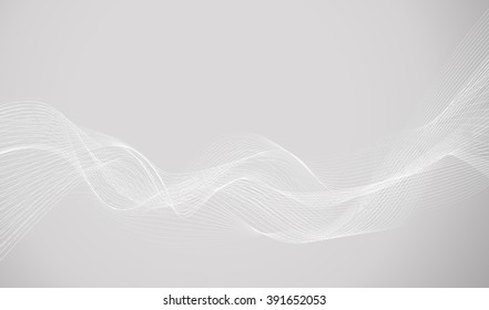 Abstract grey wave isolated on white background. Vector illustration for modern business design. Futuristic wallpaper. Cool element for presentation
