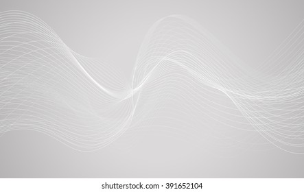 Abstract grey wave isolated on white background. Vector illustration for modern business design. Futuristic wallpaper. Cool element for presentation