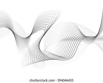 Abstract grey wave isolated on white background. Vector illustration for modern business design. Futuristic wallpaper. Cool element for presentation