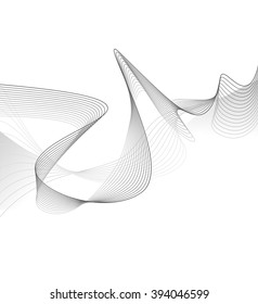 Abstract grey wave isolated on white background. Vector illustration for modern business design. Futuristic wallpaper. Cool element for presentation