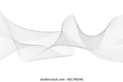 Abstract grey wave isolated on white background. Vector illustration for modern business design. Futuristic wallpaper. Cool element for presentation