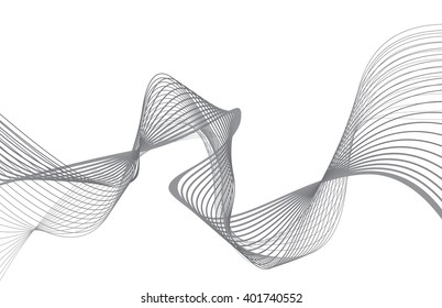 Abstract grey wave isolated on white background. Vector illustration for modern business design. Futuristic wallpaper. Cool element for presentation