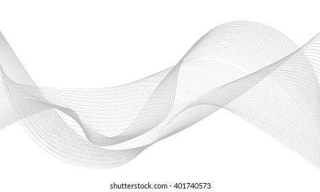 Abstract grey wave isolated on white background. Vector illustration for modern business design. Futuristic wallpaper. Cool element for presentation