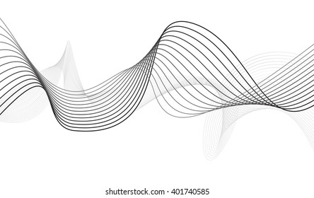 Abstract grey wave isolated on white background. Vector illustration for modern business design. Futuristic wallpaper. Cool element for presentation