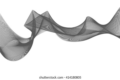Abstract grey wave isolated on white background. Vector illustration for modern business design. Futuristic wallpaper. Cool element for presentation