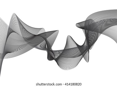 Abstract grey wave isolated on white background. Vector illustration for modern business design. Futuristic wallpaper. Cool element for presentation
