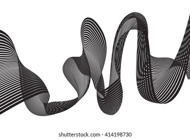 Abstract grey wave isolated on white background. illustration for modern business design. Futuristic wallpaper. Cool element for presentation