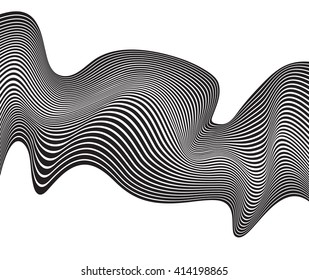Abstract grey wave isolated on white background. illustration for modern business design. Futuristic wallpaper. Cool element for presentation
