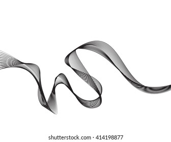 Abstract grey wave isolated on white background. illustration for modern business design. Futuristic wallpaper. Cool element for presentation